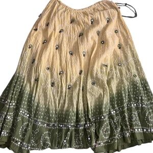 Vintage yellow and green gypsy maxi skirt